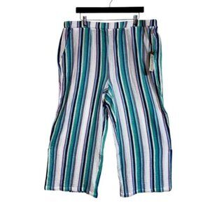 Habitat Escape Awning Stripe Cabana Pants Palm 65130 Women’s XL Vacation Cruise